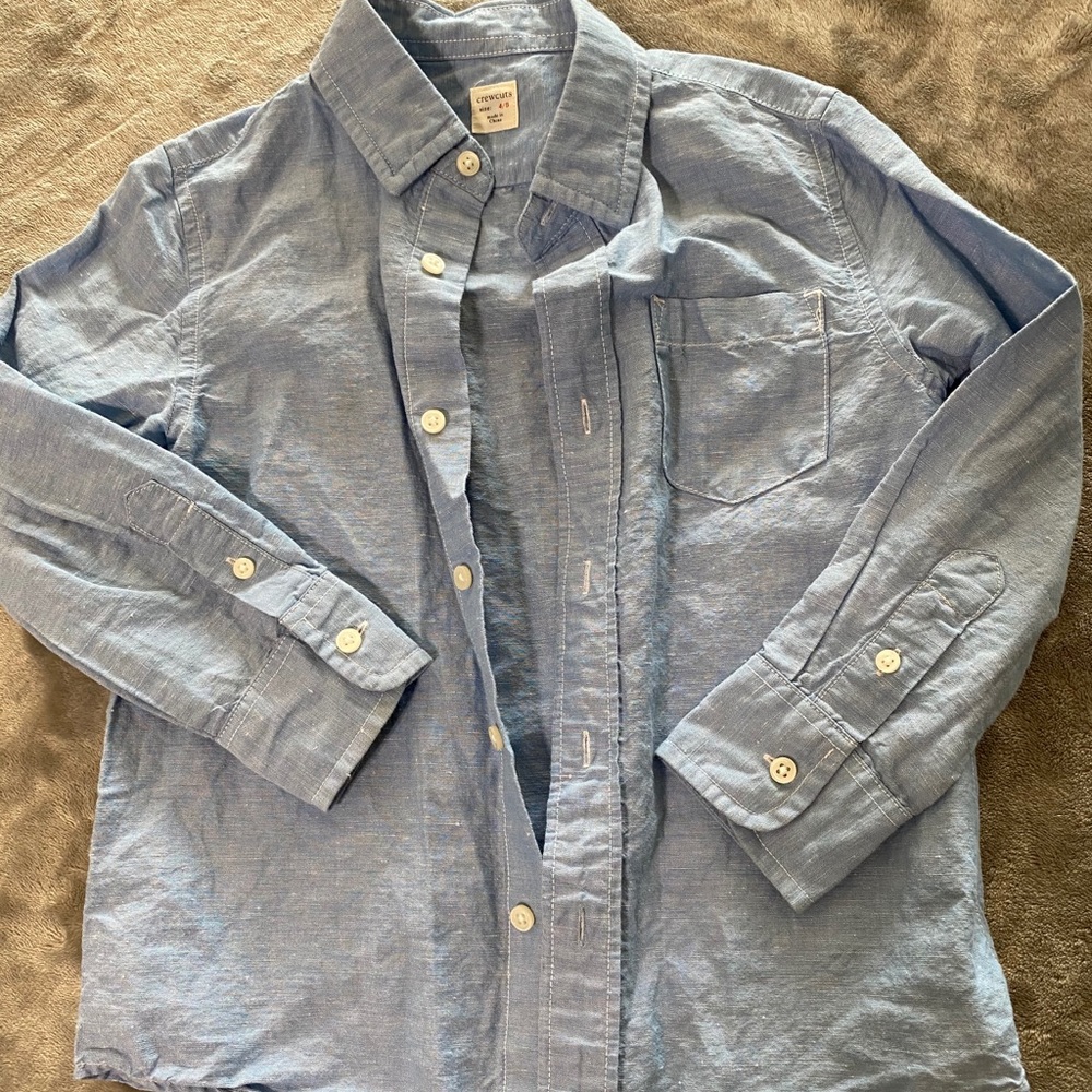 Crewcuts linen/cotton button down size 4/5
